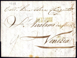 Cover 1848, REPUBBLICA DI VENEZIA: "Lettera Condannata" Da Trieste A Venezia. Dopo La Disfatta Del Regno Di Sardegna Nel - Lombardy-Venetia
