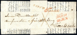 Cover Wien 1840 Ca., Auslands-Kreuzband Vom 28.6. Nach Carlsruhe (Baden) - Other & Unclassified