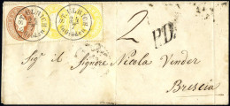 Cover St. Ulrich In Gröden: Brief Vom 24.7.1863 Von St. Ulrich In Gröden Nach Brescia, Frankiert Mit Zwei Stück 2 Kr. Ge - Other & Unclassified