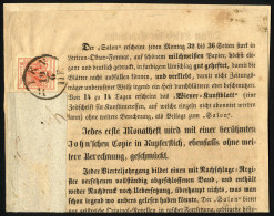 Cover 1854, Zeitschrift "Der Salon" Von Wien Am 19.6. Nach St Pölten, Frankiert Mit 3 Kr. Rosa Für Eine Zeitung über 2-3 - Other & Unclassified
