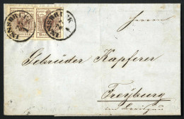 Cover 1855, Brief Von Innsbruck Am 27.1. über Basel Nach Freiburg (Deutschland) Frankiert Mit Zwei 6 Kr. Braun, ANK 4 - Other & Unclassified