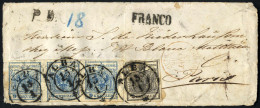 Cover 1855, Briefvorderseite Von Alba Am 15.1. über Deutschland (Forbach) Nach Paris (Frankreich), Frankiert Mit 2 Kr. S - Other & Unclassified