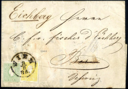 Cover 1860, Drucksache Vom 8.8.1860 Von Wien Nach Bern, Frankiert Mit 2 Kr. Dunkelgelb Type II Und 3 Kr. Bläulichgrün (A - Other & Unclassified