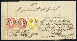 Cover 1861, Streifband Von Lemberg Am 10.11. Nach Jaroslaw, Frankiert Mit 2 Kr. Gelb Und Zwei 5 Kr. Rot, Senkrechter Bug - Other & Unclassified