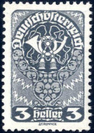 Delcampe - ** 1919, 3 Heller Posthorn Schwarzgrau, Postfrisch, Einwandfrei Erhalten, Attest Wallner (ANK. 252xc, € 600). - Altri & Non Classificati