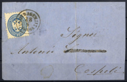 Cover 1864, Briefvorderseite Mit Oberem Teil Der Rückseite Vom 28.8.186.. Aus Varna Nach Constantinopel, Frankiert Mit 1 - Other & Unclassified