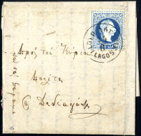 Cover 1880, Kompletter Brief Vom 24.8.1880 Von Lagos Nach Dedeagatsch, Frankiert Mit 10 Soldi Blau (feiner Druck), Mit E - Other & Unclassified