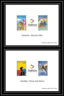 Andorre (Andorra) N°450A/450B Tourisme Peche équitation Escalade Velo Non Dentelé ** MNH Imperf Deluxe Proof - Blocks & Kleinbögen