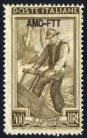 ** 1950, Italia Lavoro 200 Lire Con Dentellatura 14 ¼ X 13 ¼, Gomma Originale Ed Integra, Cert. Raybaudi, Sass. 107/II - - Autres & Non Classés