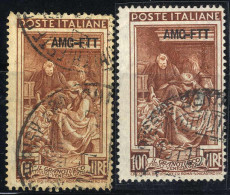 O 1950/1954, Lavoro 100 L. Con Dent. 13¼x14¼ E 14¼x13¼, Usati, Sass. 106 I, II - Autres & Non Classés