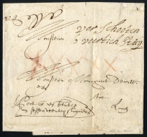 Cover 1676, Estafetten-Faltbrief Von Brüsel Nach Liege Mit Taxvermerk "XXXXX" (50 Stuiver) In Rötel, Ein Seltenes Zeitdo - ...-1850 Vorphilatelie