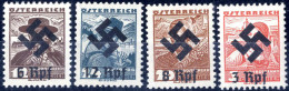 ** 1938, Volkstrachten Mit Hakenkreuz Aufdruck, Vier Postfrische Werte, ANK (6)a-b / 1.200,- - Other & Unclassified