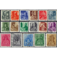 1943, Hungary, 1f-80f, Michel #705-#721, Raster Grid, Wmk, P12¼:15, Used/MHR - Gebraucht