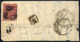 Cover 1870 Ca., Brief Von Jammu Frankiert Mit ½ A. Rot (Ölfarbe), Geschnitten, Mi. 66 - Autres & Non Classés