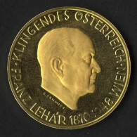 Goldmedaille Franz Lehar, Fein 13,5 Gr., PP - Non Classés