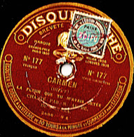 Disque SAPHIR Pathé N° 177  29 Cm.Etat B. AFFRE De L'Opéra: CARMEN La Fleur Que Tu M'avais Jetée. SERENADE - 78 T - Disques Pour Gramophone