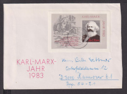 Briefmarken DDR Deutschland Brief Block 1983 Karl Marx Jahr - Briefe U. Dokumente