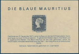 MAURICE 1986 - Feuillet " DIE BLAUE MAURITIUS " , Fac-similé Neuf ** MNH - Maurice (1968-...)