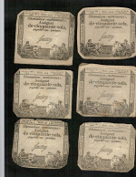 Lot De 6 Assignats - 50 Sols - état Usagé - Assignats