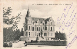 FRANCE - Carpentras - Villa St Joseph - ME Durbesson - Charrette - J Brun & Cie - Oblit 1904 - Carte Postale Ancienne - Carpentras
