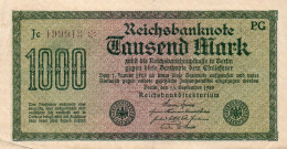 GERMANY -  1000 MARK 1922 -   Wor:P-76d.2.PG, Ros:R-75k.PG    Filigran - Kreuzblüten - 1000 Mark