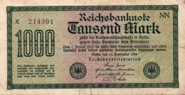 GERMANY -  1000 MARK 1922 -    Wor:P-76d.2.NN, Ros:R-75f.NN     Filigran - Kreuzblüten - 1000 Mark