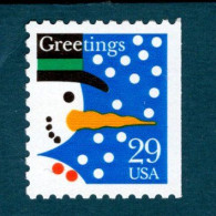 319407947 1993 SCOTT 2796 (XX) - POSTFRIS - MINT NEVER HINGED  -  CHRISTMAS SNOWMAN RIGHT IMPERFORATED - Ongebruikt