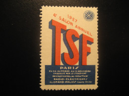 PARIS 1927 TSF Salon Radio Electriques Electricity Electrique Physics Poster Stamp Vignette FRANCE Label - Physics