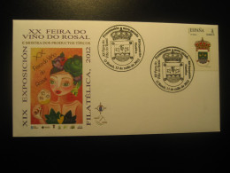 O ROSAL Pontevedra 2012 Vino Do Rosal Wine Enology Drink Heraldry Coat Of Arms Tu Sello Private Stamp Cancel Cover SPAIN - Vins & Alcools