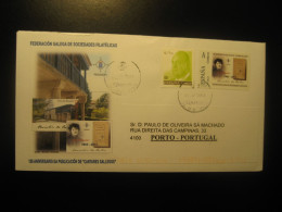 VIGO Pontevedra 2013 Rosalia De Castro Literature Tu Sello Private Stamp Cancel Cover SPAIN To Porto Portugal - Covers & Documents