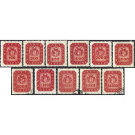 1946, Hungary, 100MP-50000MP, Michel #905-#915, Raster Grid, Wmk, P15, Used/MHR - Oblitérés