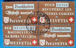 1942 Zu Z 254I Obl. LAUFENBURG 13.8.42 SBK 70 CHF Voir Description - Zusammendrucke