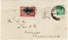 ✉ 1919, South Africa, Envelope Franked With ½d, Sent From Boksburg December 30, 1919 To Elisabethville In Belgian Congo  - Altri & Non Classificati