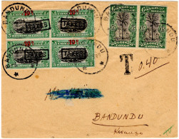 ✉ 1923, Belgian Congo, Envelope Franked With Horizontal Pair Of 15c Green Mols Bilingual 1915 Issue, Sent From Bandundu  - Altri & Non Classificati