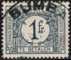 O 1939, Belgian Congo, 1fr Grey Postage Due Stamp Of The 1923 Issue Tied By "BUMBA" Cachet March 2, 1939, Late Usage, Ra - Altri & Non Classificati