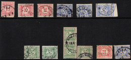 O 1924-1938, Belgian Congo, Group Of 13 (used Stamps) Of The Postage Due Stamp Of The 1912 Issue, With Various Cancellat - Altri & Non Classificati