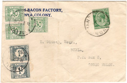 ✉ 1929, Kenya, Envelope Franked At 5c (damaged Stamp), Sent From Uplands In 1929 To Bunia / Belgian Congo, Via Jinja / U - Altri & Non Classificati