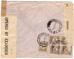 ✉ 1942, Belgian Congo, Airmail Envelope Franked With (2x) 1fr, 6fr, 7fr, 10fr Palms 1942 Issue And On Reverse (5x) 5c Se - Altri & Non Classificati