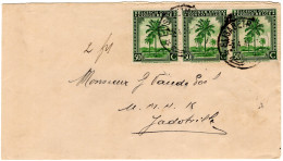 ✉ 1946, Belgian Congo, Envelope Franked With Horizontal Strip Of 3 Of 50c Palms 1942 Issue, Sent From Elisabethville Apr - Altri & Non Classificati