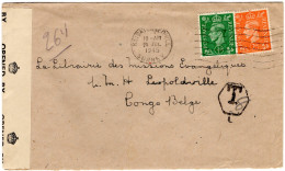 ✉ 1945, Great Britain, Envelope Franked At 2 12d, Sent From Reigate & Redhill July 26, 1945 To Leopoldville / Belgian Co - Altri & Non Classificati