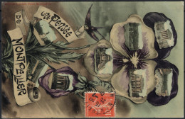 ✉ 1908, France, Picture Postcard, Franked (on View Side) With (1x) 10c (Y&T 138 - Semeuse Type), Sent From Montpellier J - Altri & Non Classificati