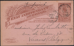 ✉ 1908, Congo Free State, Postal Stationery Stibbe #16 (with Reply Card), Used As Printed Matter, Sent From Boma October - Altri & Non Classificati