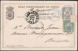✉ 1893, Pre-Lado, Ubangi-Bomu Expedition, Congo Free State Postal Stationery Stibbe #4 With Additional Franking 5c. Gree - Altri & Non Classificati