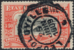 O 3,50fr Vermilion With Local Overprint "CONGO BELGE" Type L5 - Belgian Congo, Mols 1909 Issue, Tied By "LEOPOLDVILLE" T - Altri & Non Classificati
