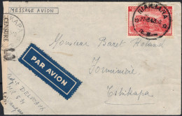 ✉ 1943, Belgian Congo, Airmail Envelope, Franked With (1x) 2,50fr Palms 1942 Issue, Written By "Adjt Delvaux Mil 514 Nia - Altri & Non Classificati