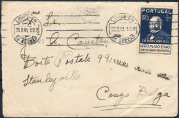 ✉ 1941, Portugal, Incoming Mail Belgian Congo, Surface Mail Envelope Franked At 1$75, Sent From Lisboa February 28, 1941 - Altri & Non Classificati