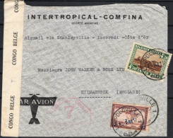 ✉ 1941, Belgian Congo, Airmail Envelope Franked With (1x) 4,50fr - Parks National Issue And (1x) 3,50fr On 3fr Airmail I - Altri & Non Classificati