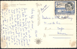 ✉ 1958, Belgian Congo, Airmail Picture Postcard Franked With (1x) 4,50fr - Baudouin Issue, Sent From Rutshuru June 3, 19 - Altri & Non Classificati