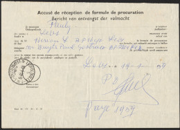 ✉ 1959, Belgian Congo, Form (Mod. 66-173-A4-12-53) "Accusé De Réception De Formule De Procuration" (=Acknowledgement Of  - Altri & Non Classificati