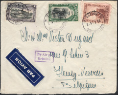 ✉ 1934, Ruanda Urundi, Imperial Airways, Airmail Envelope Franked With (1x) 1,25fr Natives Issue And (1x) 1fr And (1x) 5 - Autres & Non Classés